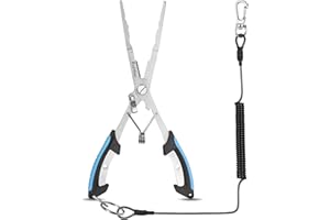 pullther fishing Needle Nose Pliers Fishing,Fishing Pliers Hook Remover,Durable Nonslip Grip,Braid Cutter Rustproof Fishing Multitool for Saltwater Freshwater,Stainless Steel Fishing Pliers