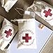 Ling’s moment 10pcs 4x6 inches In Sickness and In Health Hangover Kit Bags with GLITTER RED CROSS Bachelorette Party Gift Bags Recovery Kit Favor Bag Wedding Welcome Bag Cotton Muslin Drawstring Bag