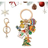vaxvvik Christmas Tree Keychain, 3.5'' Mini Bag Charms with Christmas Tree, Snowman Pendants for Women Handbags Purse charms Bag Accessory Holiday Decoration