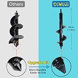 DIWUJI Garden Drill Digger Auger 8 cm Diameter 30 cm Length Hex Shank view 2
