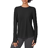 PINSPARK Soft Long Sleeve Workout Tops for Women Thumb Holes UV Sun Protection Quick Dry Golf Running Hiking Rash Shirts