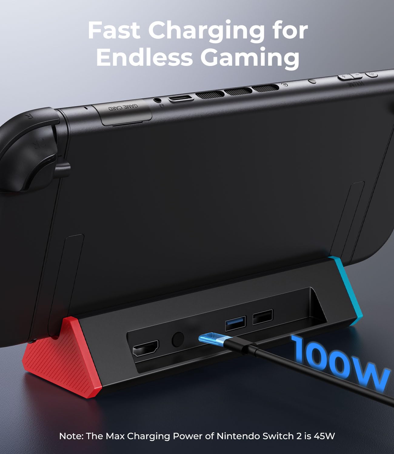 Antank Docking Station Kompatibel mit Nintendo Switch 2/1/OLED, Tragbare TV Dock mit 4K@60Hz HDMI Ausgang/100W Typ-C Ladeeingang/USB, Switch 2 Ladestation Ständer Offizieller Ersatz 4
