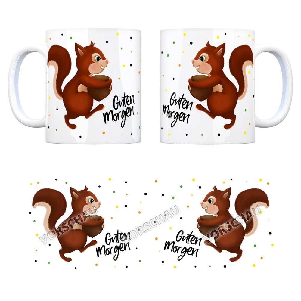 Trendaffe Kaffeebecher Mit Eichhörnchen Motiv Und Spruch