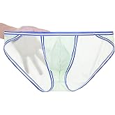 ZONBAILON Men's Briefs Dual Pouch Ice Silk Underwear Open-fly Breathable Sexy Panties