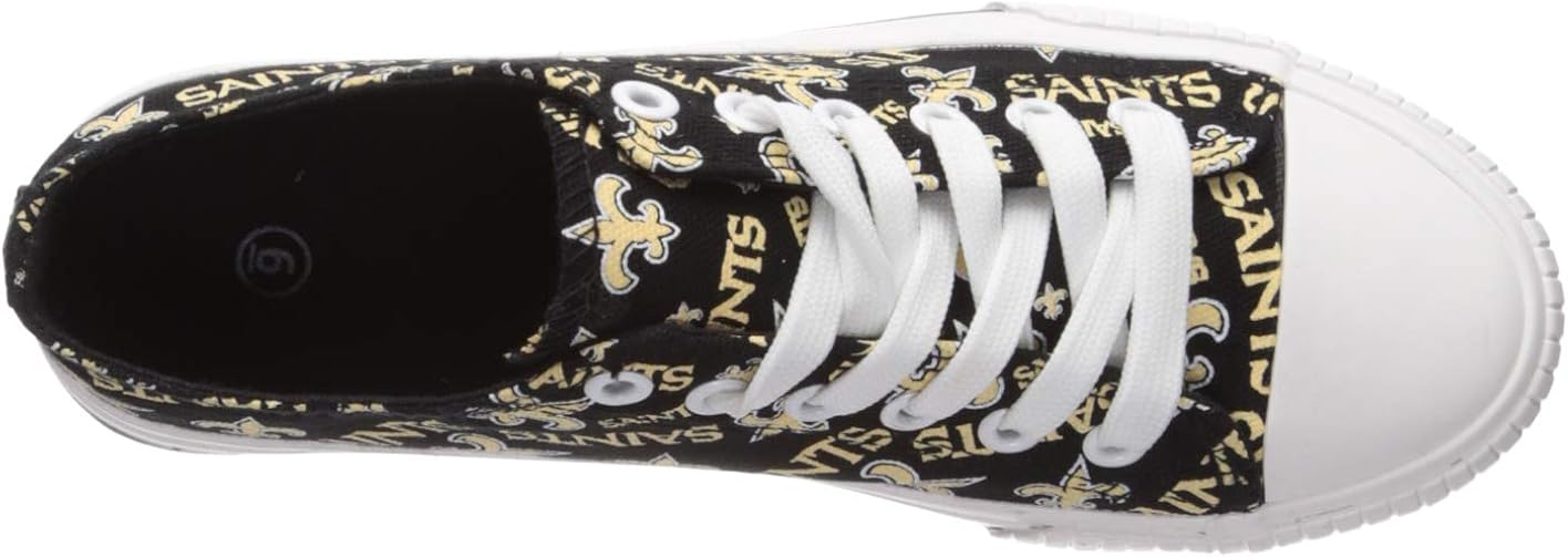 FOCO NFL Womens Low Top Repeat Print Canvas Shoe: New Orleans Saint : Clothing