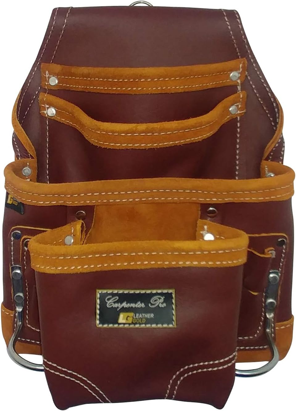 Leather Gold Heavy Duty Tool Pouch Carpenters Tool Pouch 3251, Maroon