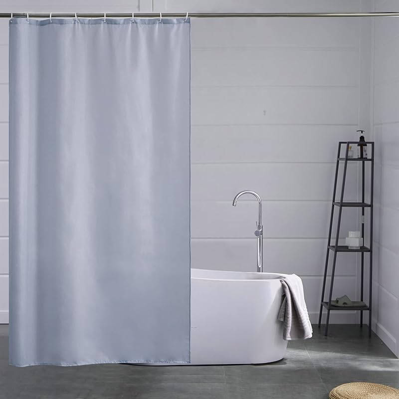 Furlinic Shower Curtain 120x180 Gray Blue Mildew Resistant Polyester