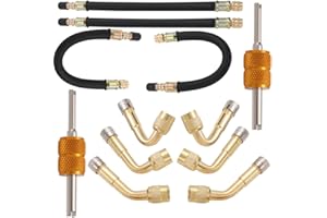 TINSKY Valve Stem Extension, 4PCS 8.27 Inches Dually Valve Stem Extenders 2PCS Valve Core Removal Tool 6 Pieces 45 90 135 Degree Brass Valve Stem Extension Adaptor for Car Truck Motorhome Trailer RV