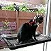 Cat Window Perch - Sturdy Cat Window Hammock w/Strong Suction Cup & Stainless Cable Hold Up to 50lbs Window Mounted Cat Bed & Cat Sunny Seat - Provides Comfortable Sunbath and Watching Spot for Kitty