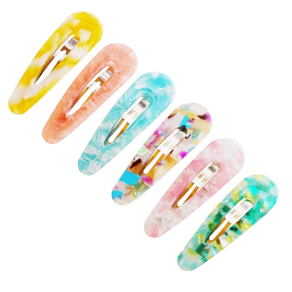 Minkissy 6pcs Acrylic Resin Hair Clips Geometric Alligator Hair Barrettes Girls Acetate Hair accessories