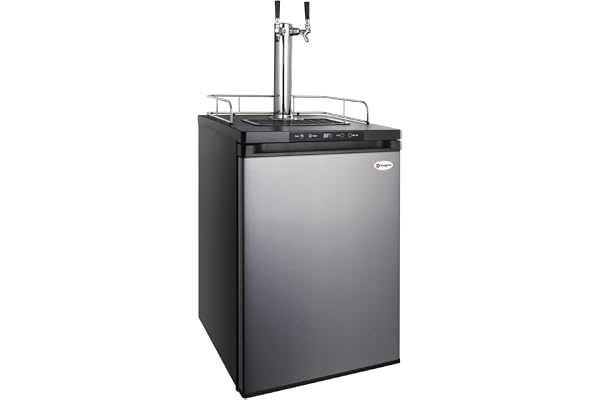 Kegco HBK309S-2 Home Brew Keg Dispenser, Stainless Steel, 2 Tap