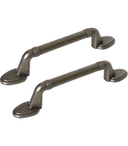 6-Pack Oil-Rubbed Bronze Cabinet Pulls – Vintage Curved Drawer Handles With 3" Hole Centers, Zinc Alloy, For Dressers, Cupboards & Wardrobes