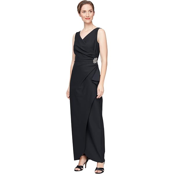 Amazon.com: Eliza J Women's Ruffle Front Formal Dress, Black, 4 : Clothing,  Shoes & Jewelry
