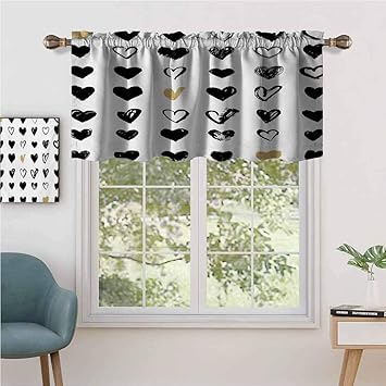 Amazon.com: UV Blockout Curtain Valance Small Heart Icons Valentines