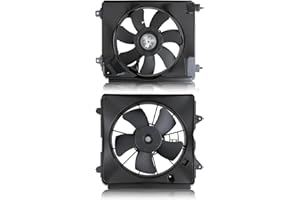 AUTOKAY Radiator Condenser Cooling Fan Kit for Honda Civic 2006 2007 2008 2009 2010 2011 Replace 19015-RNA-A01 19030-RNA-A51 19020-RCJ-A01