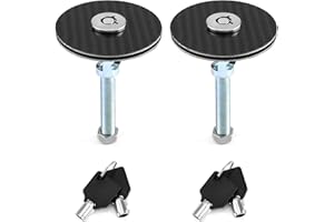 QWORK Car Hood Lock, 2 Piece Universal Bonnet Cover Key Pin Kit, Aluminum Alloy Engine Hood Pins Clip Kit, Black