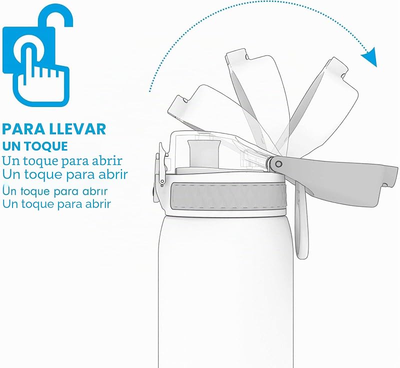 Botella Agua Inox Ligero para Niños, 400ml, Sin Aislamiento, a Prueba de Fugas, Fácil de Abrir, Cerradura Segura, Aptas para Lavavajillas, Fácil de Limpiar, Resistente a Rayones, Aqua