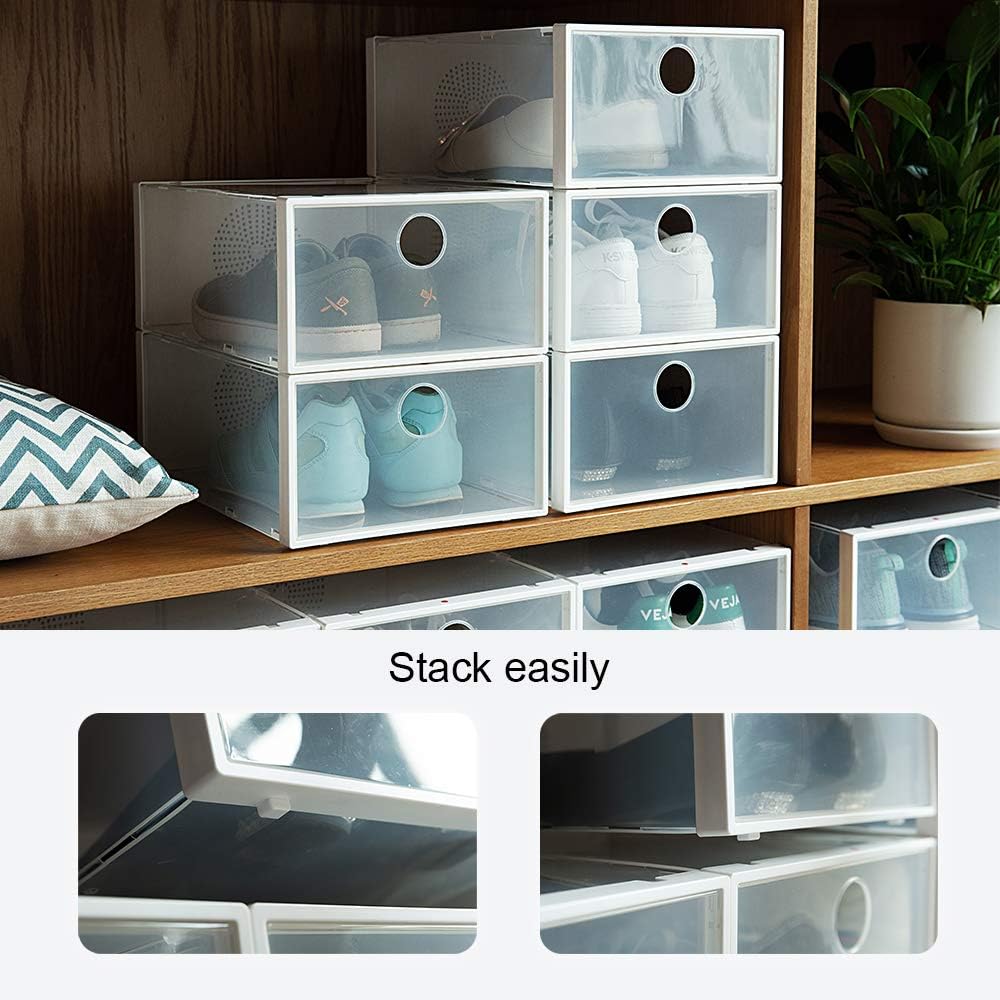 LittleJimmy Shoe Boxes Clear Plastic Stackable - a New Generation of Shoe Storage Box with Reinforced Design , One of the Most Sturdy Shoe Organizer (12): Home Improvement
