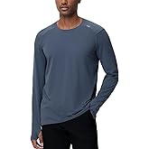 THE GYM PEOPLE Men's Long Sleeve Workout Shirts Moisture Wicking Athletic Running Tee Tops with Thumb Holes