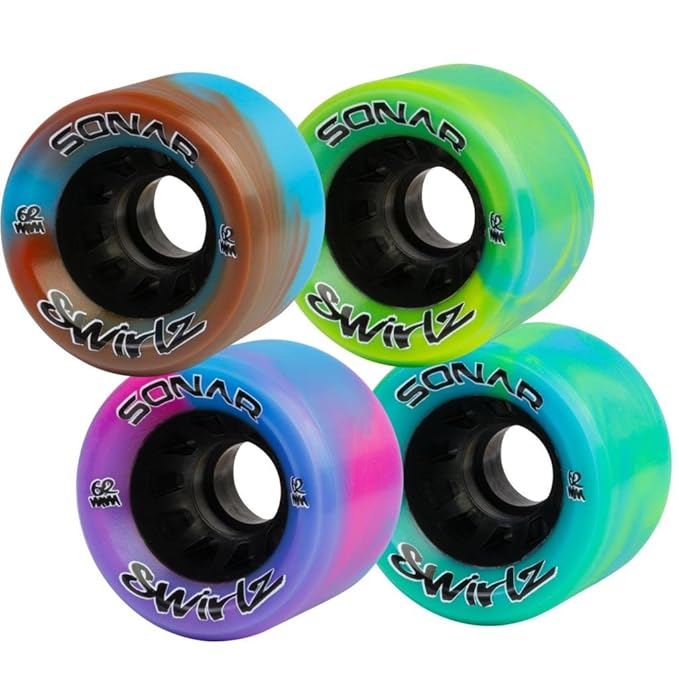 Sonar Swirlz Multicolored Indoor Quad Skate Wheels By