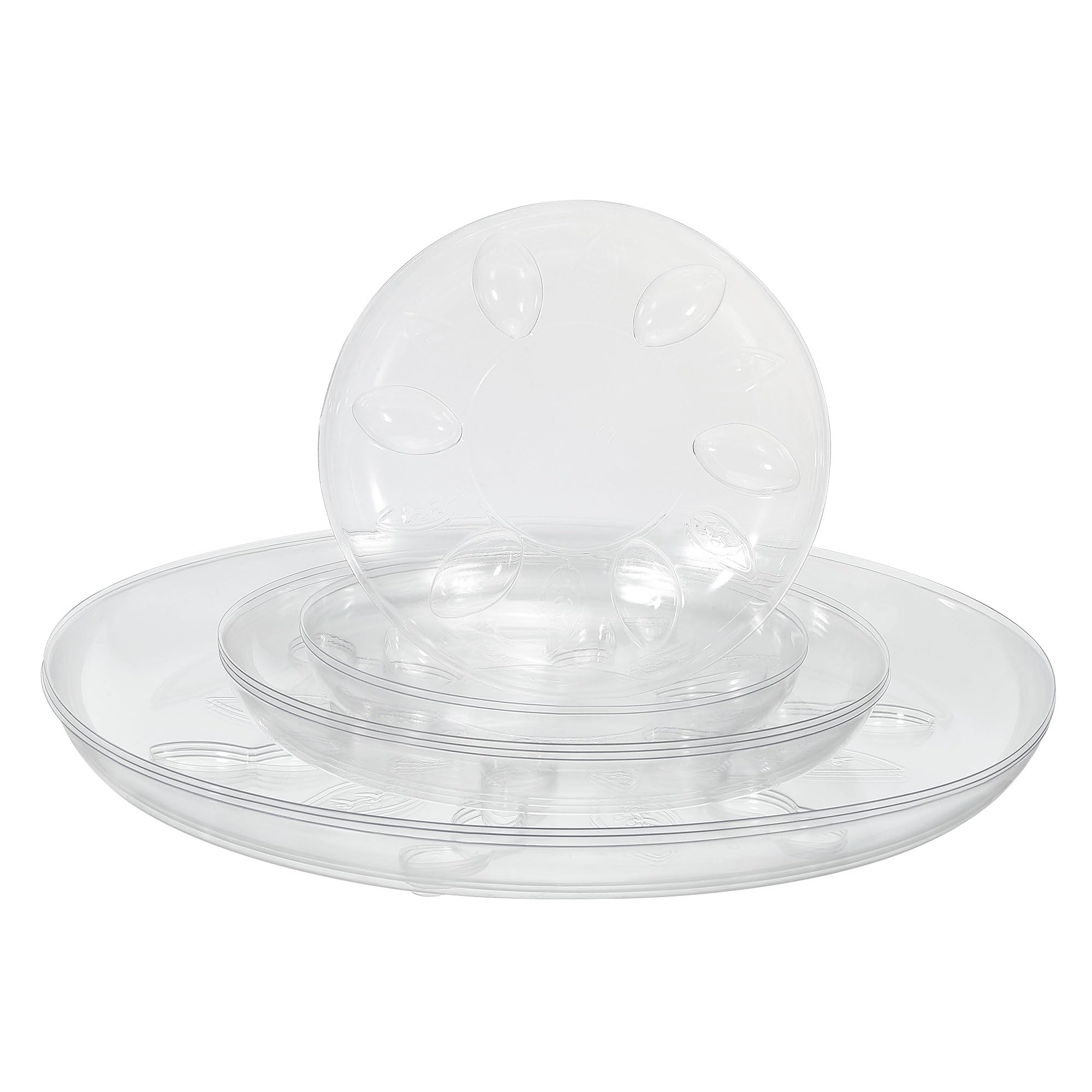 PATIKIL 6/8/12 Inch Plant Saucers, Clear Plastic Drip Trays Plant Plate Dish for Indoor Planters Flower Pots, 9pcs