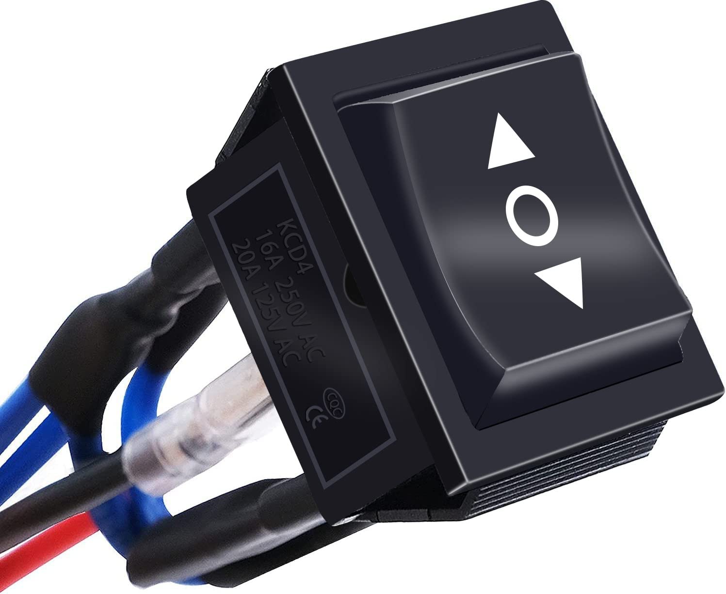 mxuteuk 12V Wired Latching Rocker Switch 6 Pin DC DPDT Motor Polarity Reversing Switch Control 10A 3Position ON/OFF/ON Double Pole Double Throw Rocker Toggle Switch KCD4-203JT-X