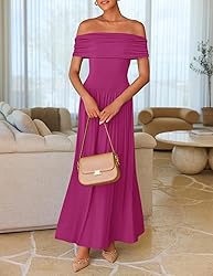 ZESICA Women's Off The Shoulder Maxi Dress 2025