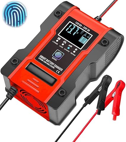 Amazon スマートリチウムカーバッテリー充電器 12v 6a 24v 3aバッテリーチャージャー Gel Wet Agm 12 6vリチウムlifepo4 Lipo用7段階カーバッテリーチャージャー Ofay 充電器単体