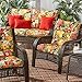 Greendale Home Fashions Outdoor High Back Chair Cushion (set of 2), Aloha Black