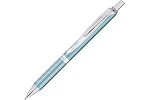 PENTEL EnerGel™ Alloy RT Gel Pen, Medium Point, 0.7 mm, Turquoise Barrel, Black Ink