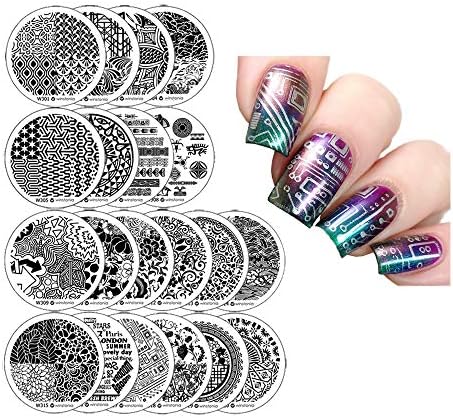 Winstonia Third Generation Nail Art Stamping Image Plates Set 20 Pcs - Full Plate Designs for Unlimited Creativity