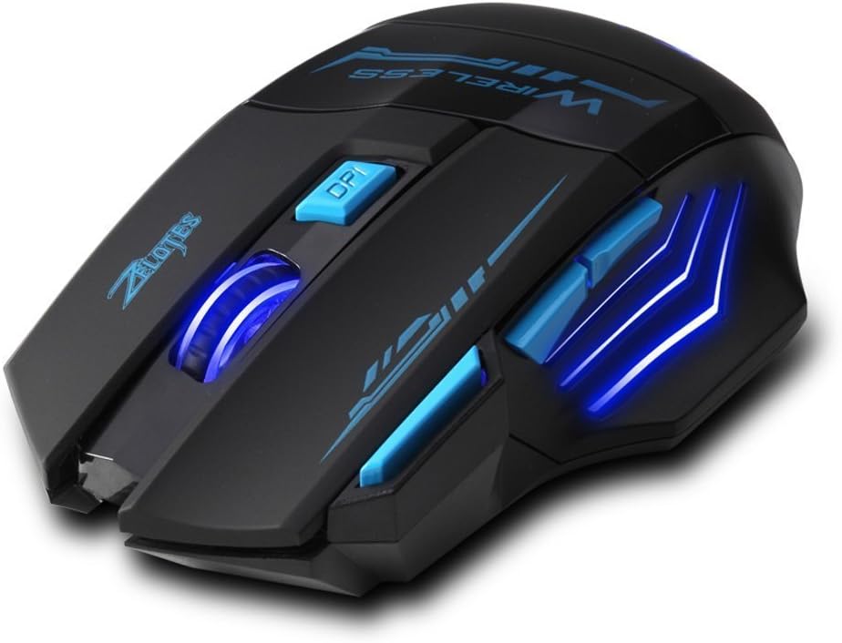 Zelotes 2.4GHz Professional Wireless Mouse,7 Buttons 2400DPI Blue LED Optical Cordless Gaming mouse mice for Notebook PC, Mac - Image 4