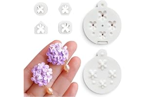 Keoker Lavender Polymer Clay Earrings Molds - Mini Petals Cutters and Molds for Jewelry Making, Perfect for Earring Lovers, Flower Clay Cutters