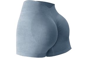 Vertvie Gym Shorts Women Scrunch Butt Workout Shorts High Waisted Seamless V Back Yoga Biker Booty Running Athletic Shorts