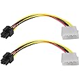 zdyCGTime 4Pin Molex Male to 6Pin PCI-E Male Graphics Card Power Cord Adapter,Molex to 6Pin,4-pin Molex to 6-pin PCI-E Express Cable Graphics Adapter Conversion Cable.(17cm/2Pack)