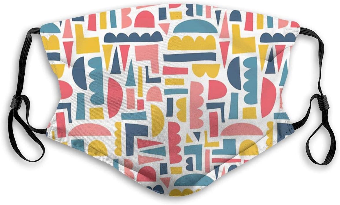 UxaliO Fashion Printed Mask Kids Shapes Dust Mask with Filter Element Anti-Dust Mask