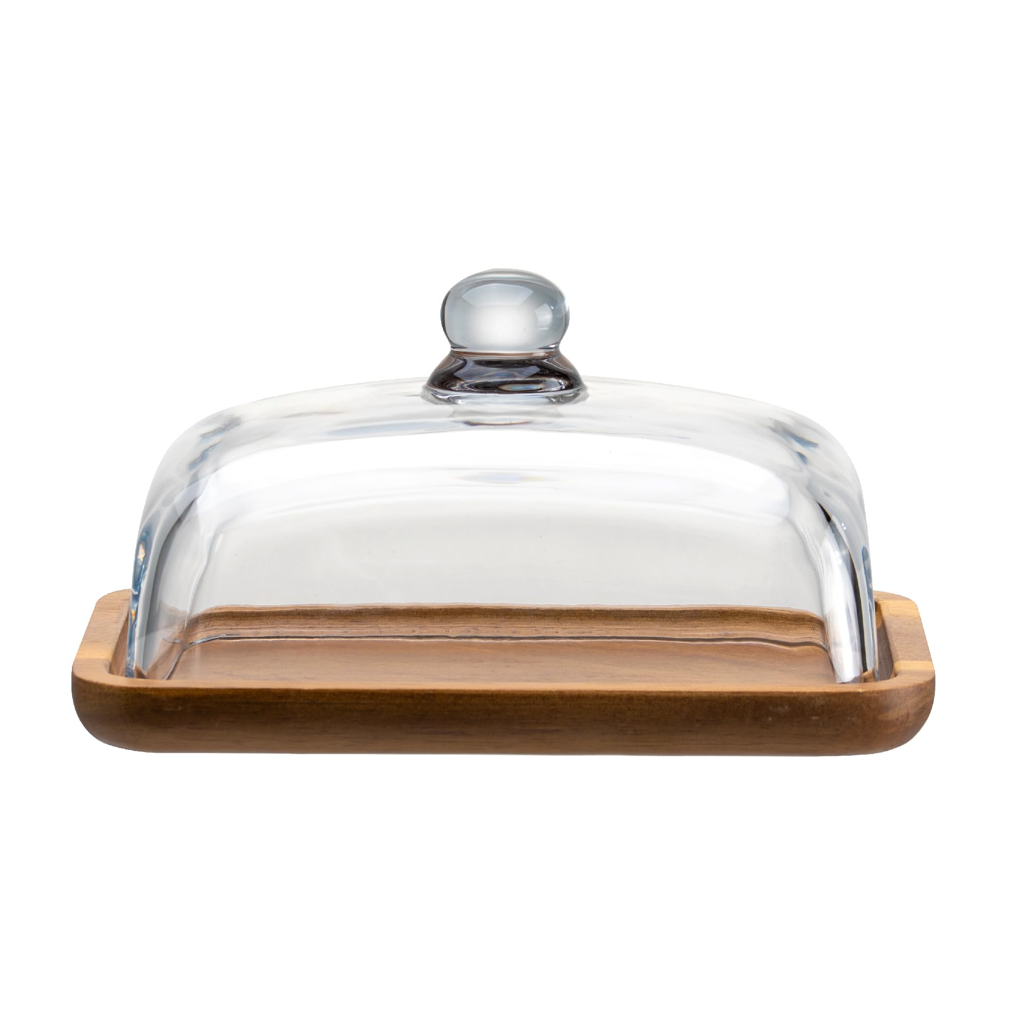 Photo 1 of (lid only)(missing bottom) MKLZ Glass Butter Dish with Lid, Clear Domed Cheese Dish with Handle, Large Butter Keeper Saver with Cover for Table, Kitchen Countertop, Refrigerator