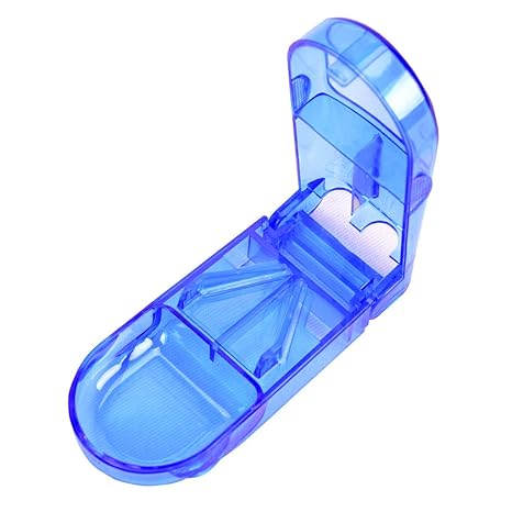 Pillendose mit getrennten Fächern, zum Sortieren verschiedener Tabletten, mit Schneide zum Teilen von Tabletten, ideal für Re