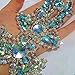 Handmade Beaded V-neck Sequin Bling Sew On Neckline Rhinestone Crystal Trim Bridal Applique Design Patch Sewing for Children's Clothes Dresses DIY Decoration (Light Blue AB, 9x13 Inch)