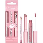 3Pcs Lip Liner, Lipstick and Lip Gloss Set, Lip Combo Sets (Nude Pink) | Velvet Matte Lipstick, Hydrating Collagen Lip Gloss, Long Lasting Wear, Smudge Proof, High Pigment, Makeup Gift Set For Women