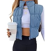 SySea Women's Crop Puffer Vest Winter Zip Up Lightweight Sleeveless Warm Outerwear Padded Coat