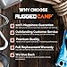 Rugged Camp Self Inflating Sleeping Pad - Foam Camping Mat is 1.5 Inches Thick Perfect for Hiking, Backpacking, Travel - Lightweight, Waterproof & Compact Camping Air Mattress