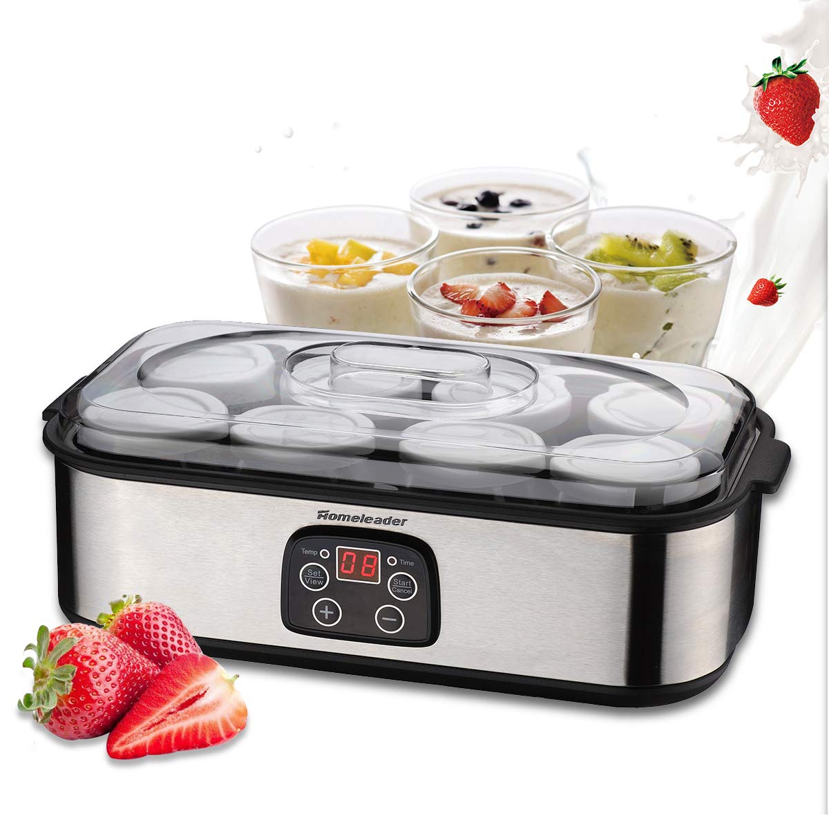 Homeleader Yogurt Maker, Automatic Digital Yogurt Maker with 8 BPAFree