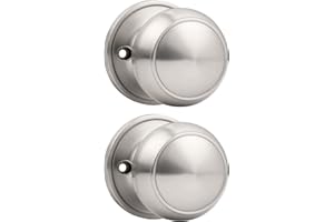 Probrico Dummy Door Knob Brushed Nickel Finish Interior Door Knobs 2 Pack, Colonial Ball Inactive Door Knob Hardware, One Side Door Knob for Closet