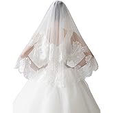 EllieHouse 2 Tier Fingertip Length Wedding Bridal Veil With Comb X30