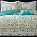 Intelligent Design Tasia Duvet Cover Full/Queen Size - Green Aqua, Paisley Duvet Cover Set – 5 Piece – Ultra Soft Microfiber Light Weight Bed Comforter Covers