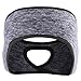 Women’s Ponytail Headband Ear Warmer Head Wrap Yoga Hair Band Running Sweatband (Charcoal-gray)
