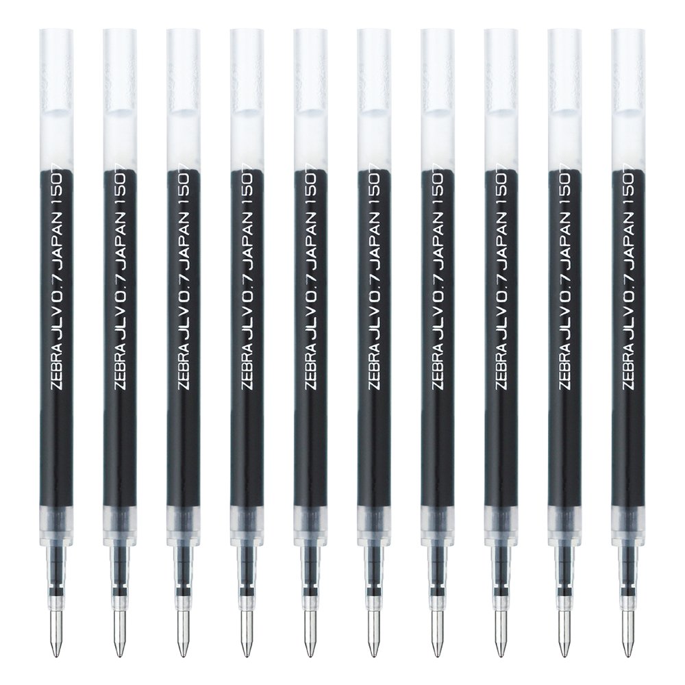 Photo 1 of Zebra B-RJLV7-BK Gel Ballpoint Pen Refill, Sarasa Dry JLV-0.7 Lead, Black, 10 Count