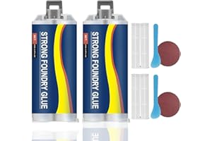 GENERIC Strong Foundry Glue, Metal Repair Glue, High Temperature Resistant Casting Repair, Heavy Duty & Waterproof, Suitable for Repair Metal, Steel, Iron, Aluminum, Plastics, Various Materials-2PCS