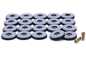20 Pack 1" Screw on Furniture Glides Sliders-Furnigear Heavy Duty PTFE (Teflon) Chair Leg Slides Move Your Furniture Easy & Safely - Best Floor Protector